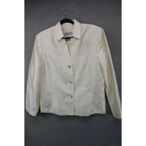 Larry Levine Embroidered Floral Midi Skirt Suit-Size 16-Lined-Back Slit - Picture 2 of 15